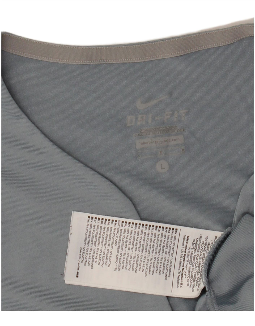 Camiseta feminina NIKE Dri Fit UK 14 grande azul poliéster