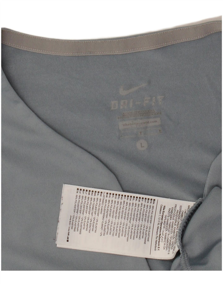 Camiseta feminina NIKE Dri Fit UK 14 grande azul poliéster