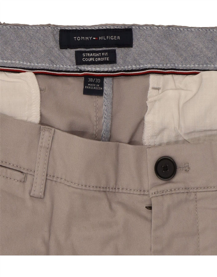 TOMMY HILFIGER Mens Straight Chino Trousers W38 L26 Grey Cotton Vintage Tommy Hilfiger and Second-Hand Tommy Hilfiger from Messina Hembry 