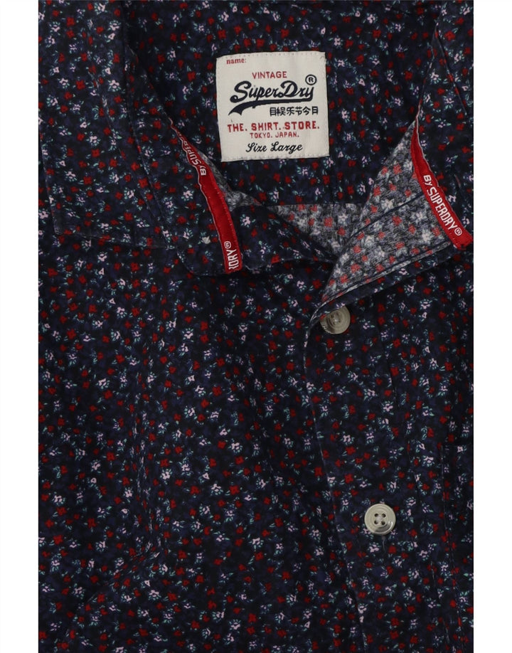 Camisa masculina SUPERDRY grande azul marinho floral