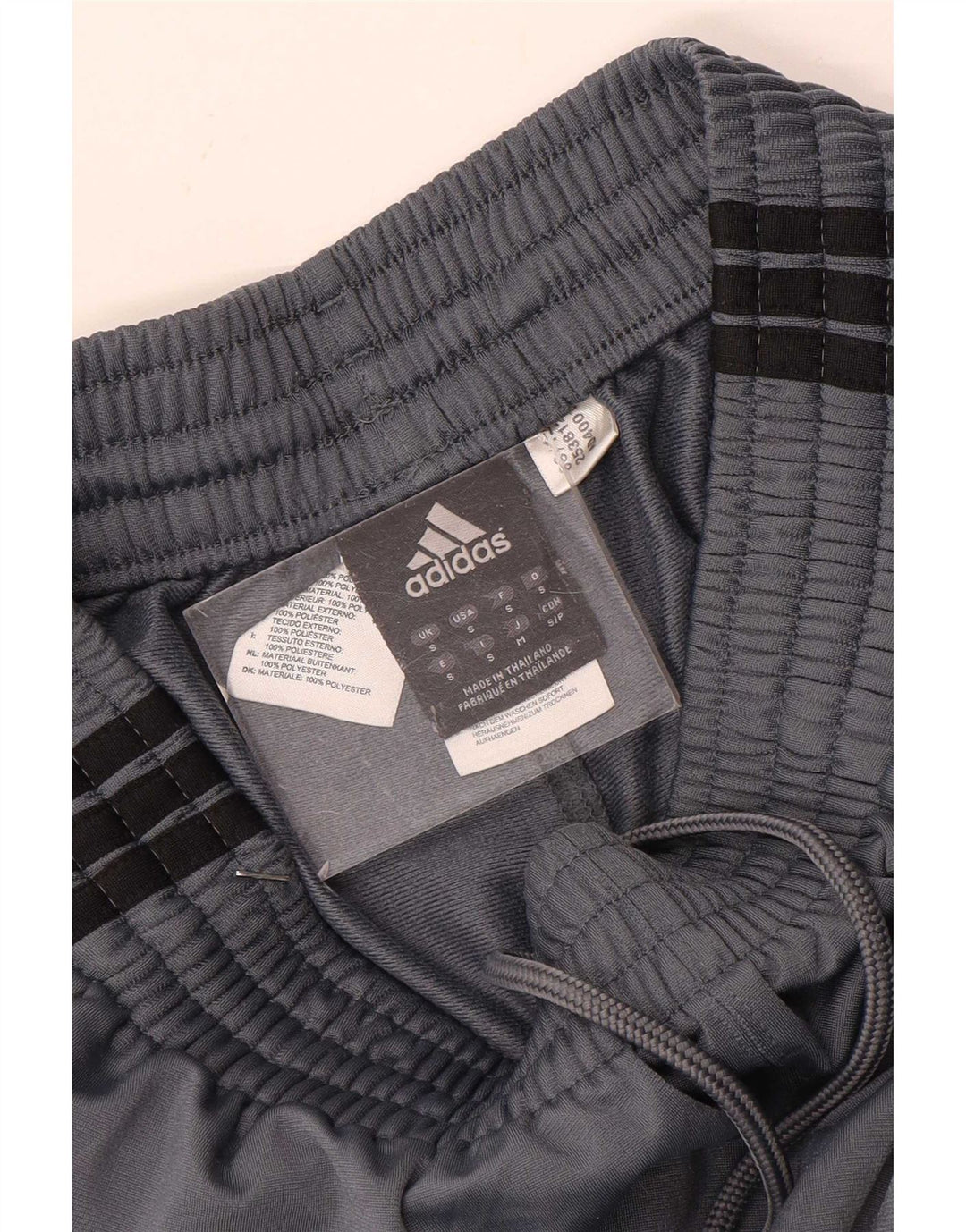 Calça de treino masculina Adidas pequena cinza poliéster