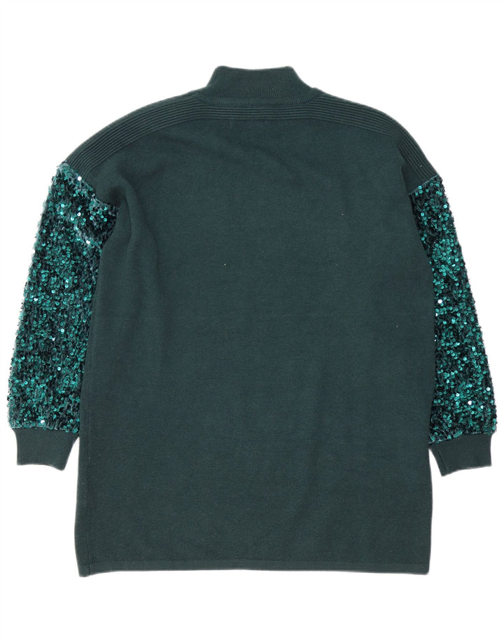 QUIZ Suéter feminino oversized com gola tartaruga Reino Unido 10 pequeno verde