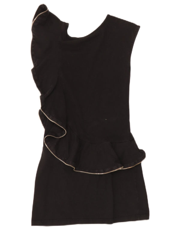 Vestido bodycon feminino Ted Baker sem mangas com babados tamanho 1 XS preto