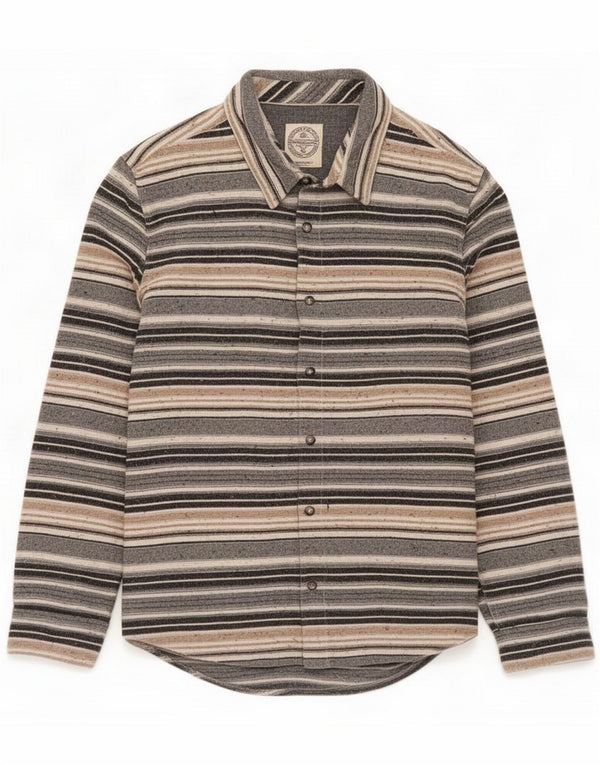 Camisa de flanela masculina Fat Face grande algodão listrado multicolorido