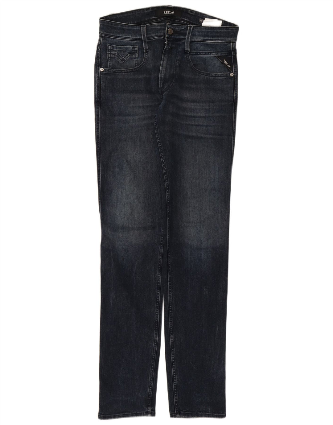 REPLAY Jeans Slim Feminino W31 L34 Azul Marinho Algodão
