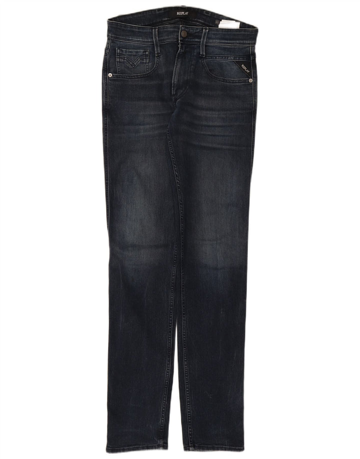 REPLAY Jeans Slim Feminino W31 L34 Azul Marinho Algodão