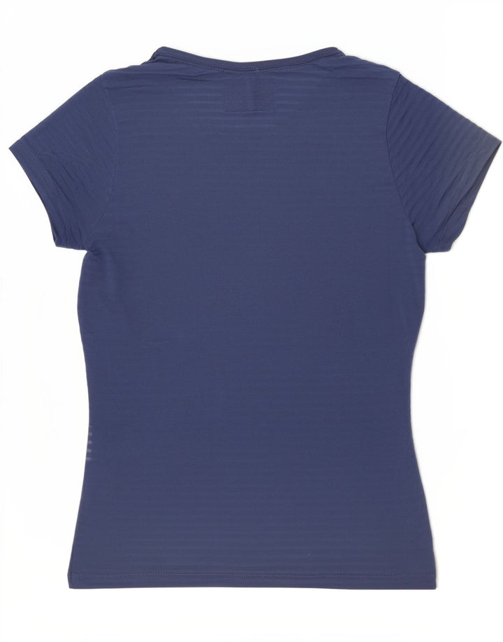 Camiseta feminina Superdry com estampa gráfica UK 10 pequeno azul poliéster