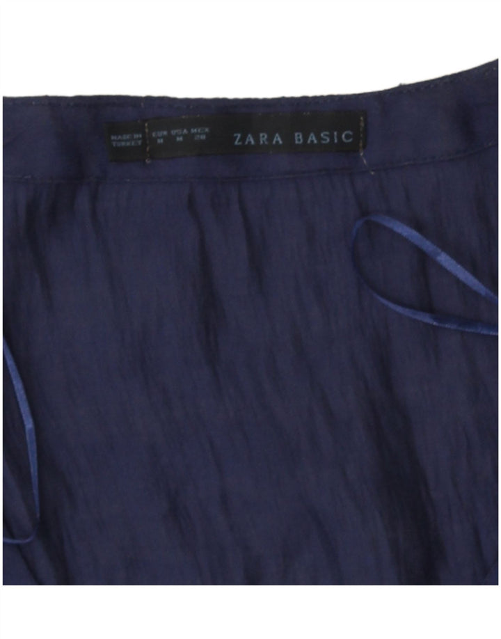 Blusa feminina Zara UK 12 médio azul marinho