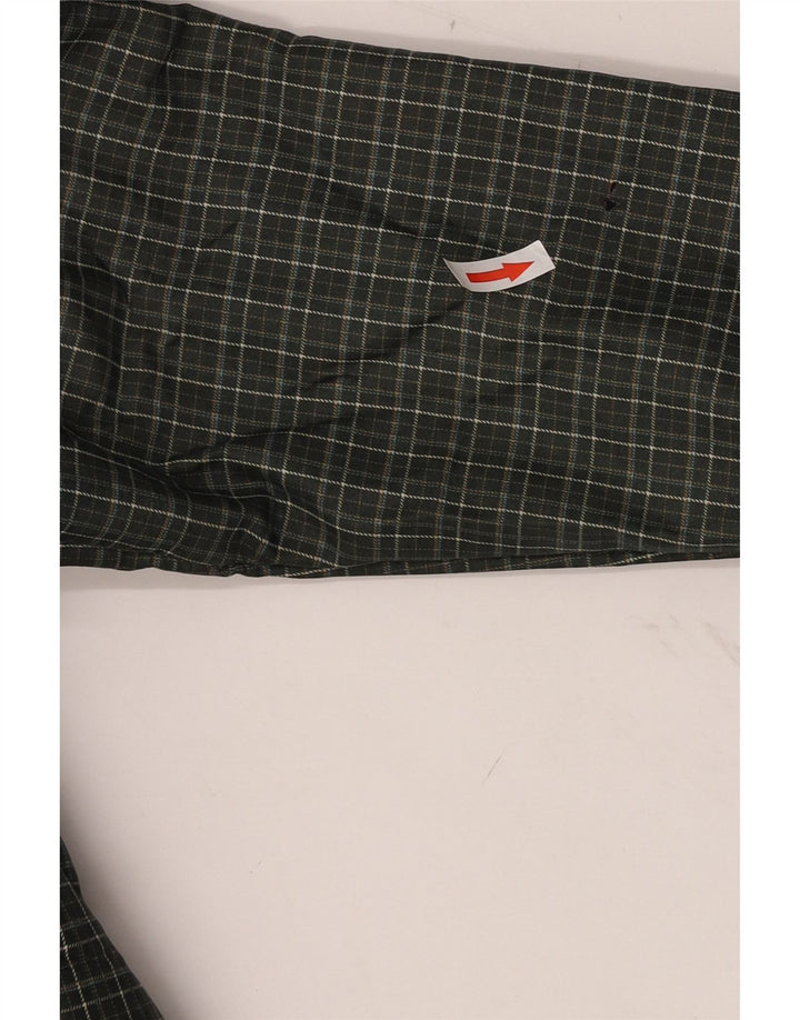 Jaqueta bomber masculina Zara com capuz UK 38 poliéster xadrez verde médio