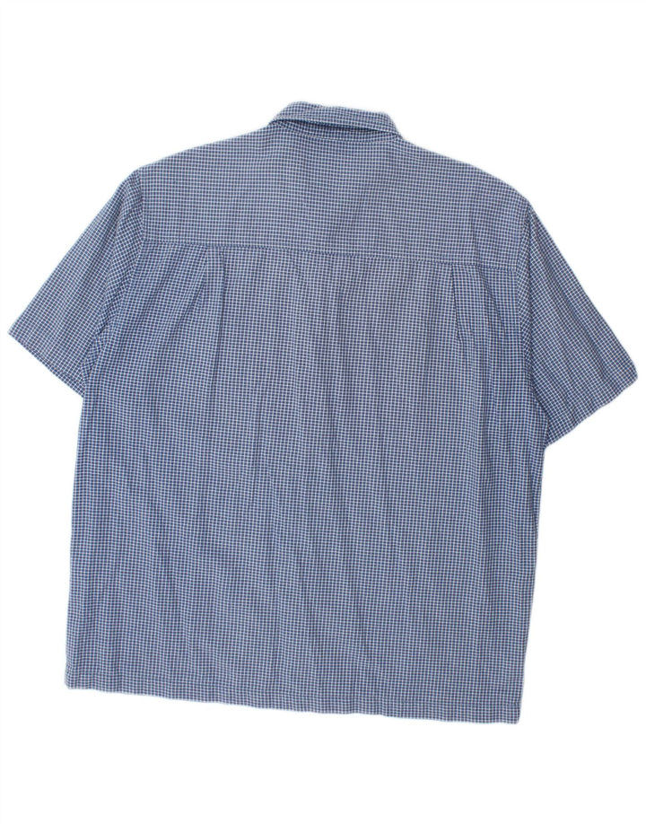 Camisa masculina de manga curta Quiksilver grande algodão xadrez azul