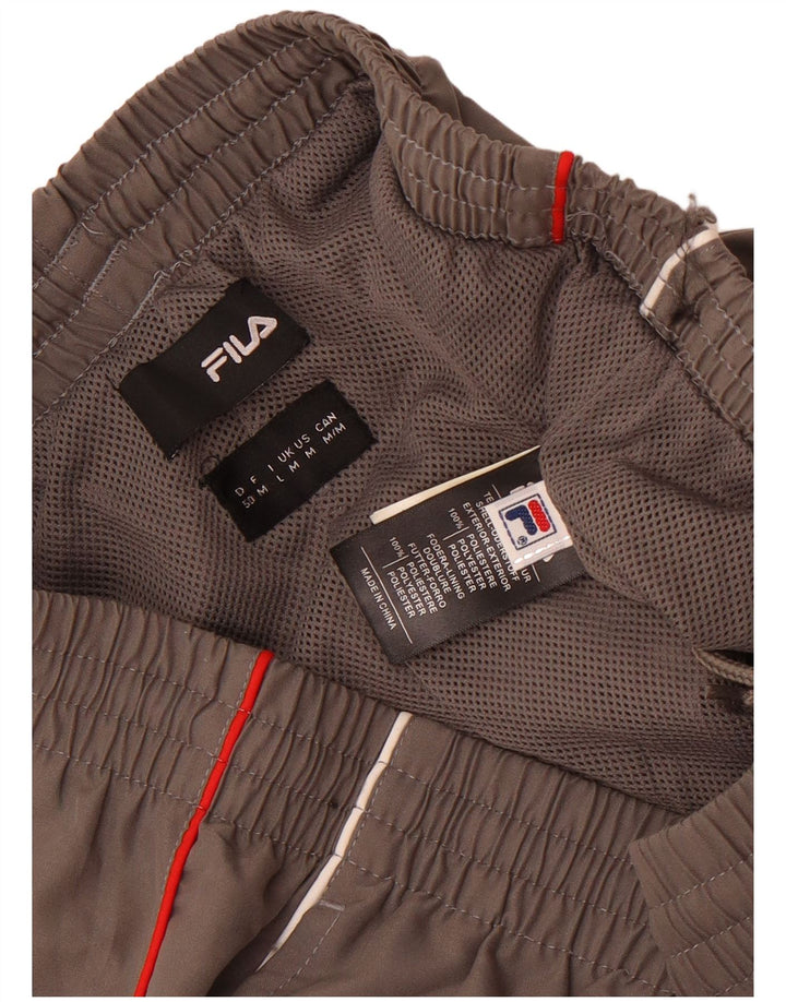 Calça de treino masculina Fila poliéster cinza médio