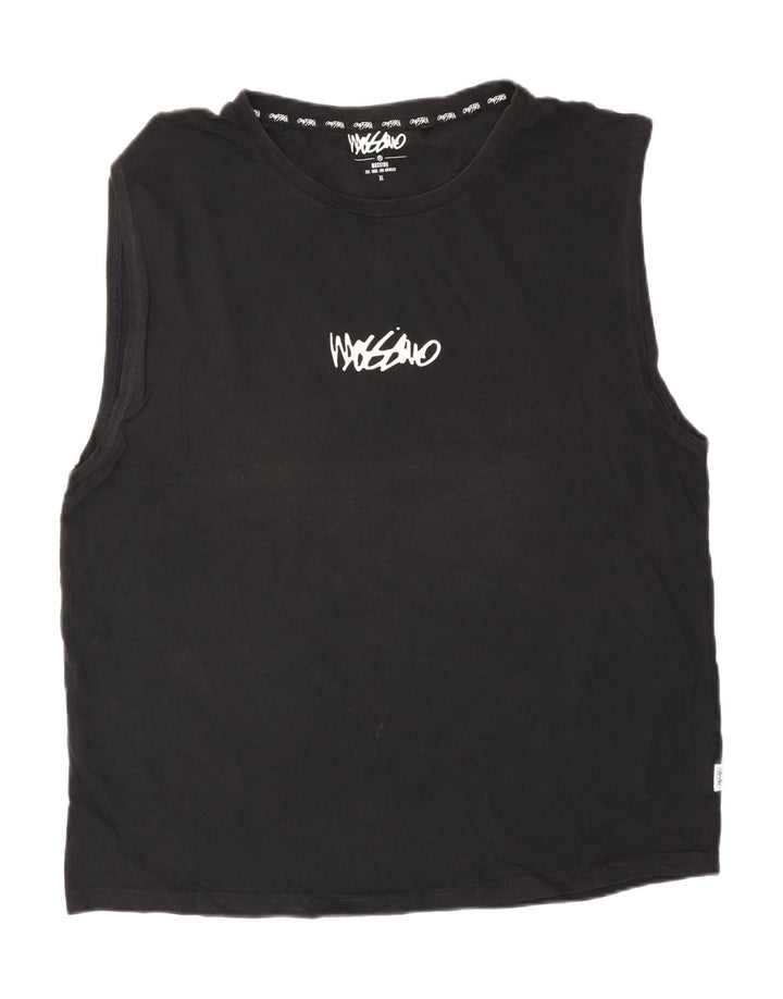 Colete gráfico masculino Mossimo Top XL de algodão preto
