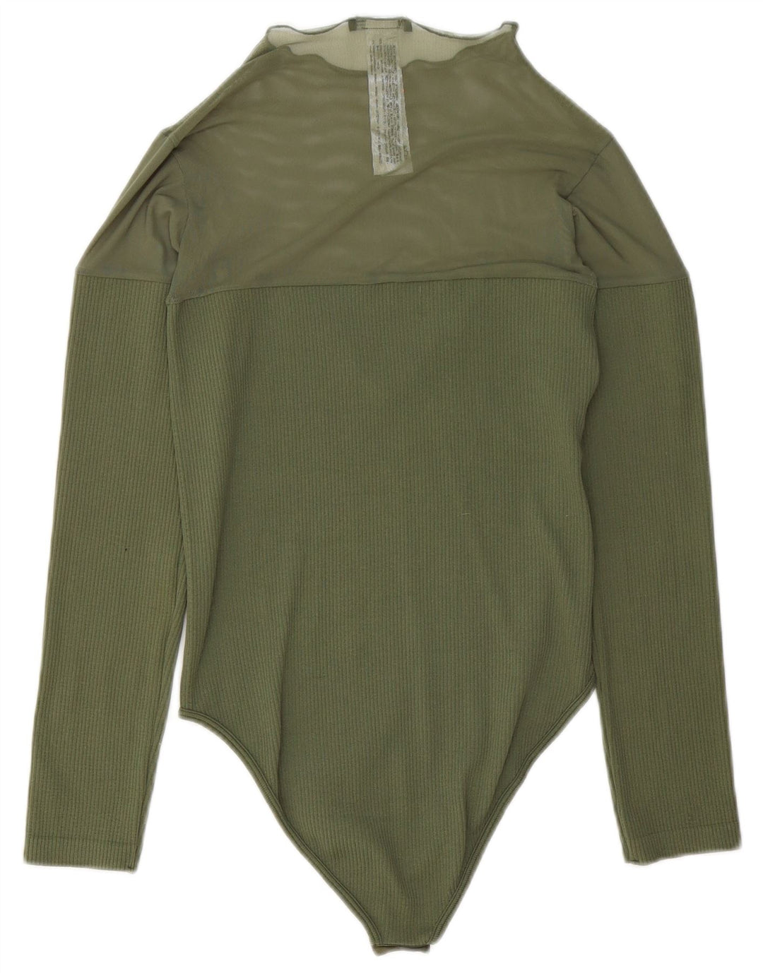Body feminino de manga comprida ZARA UK 14 poliéster verde médio