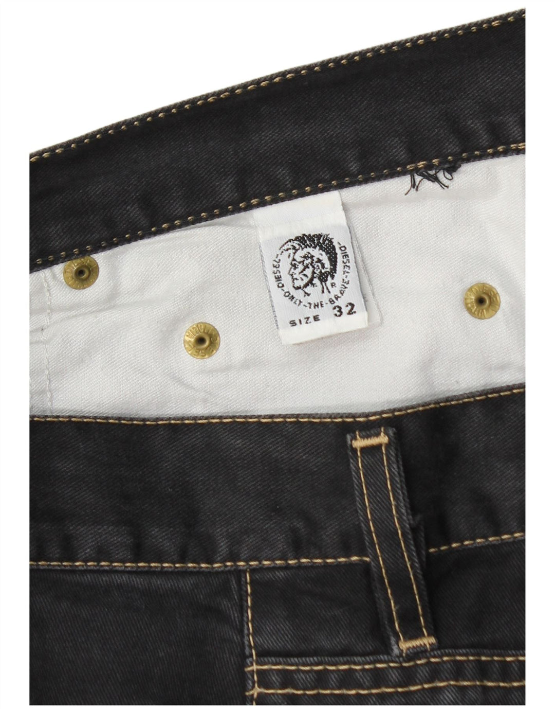 Shorts jeans masculino DIESEL W32 algodão preto médio