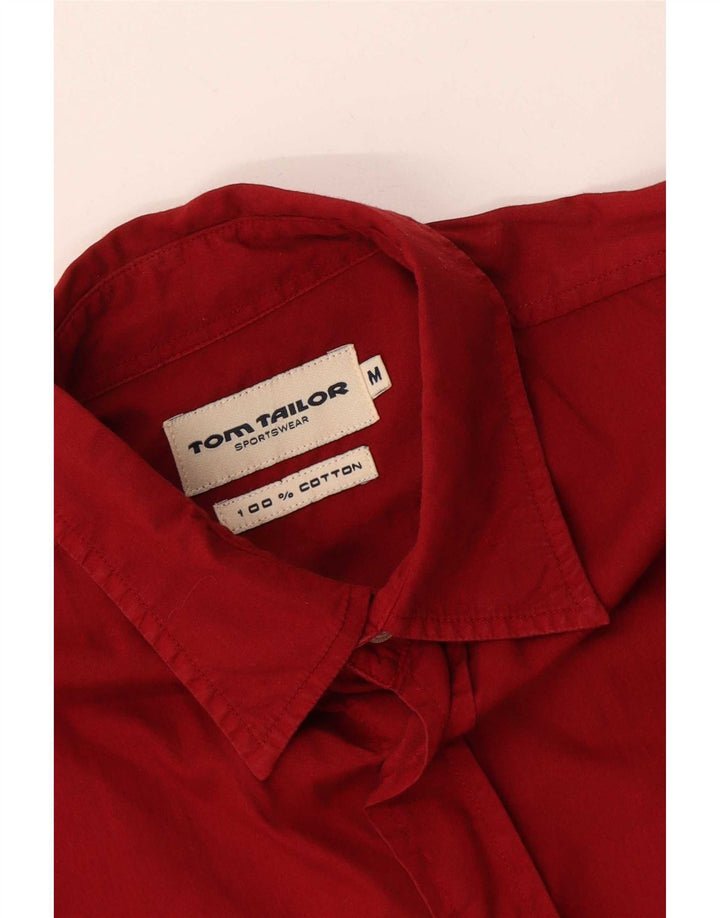 Camisa masculina de manga curta Tom Tailor de algodão tie-dye vermelho médio