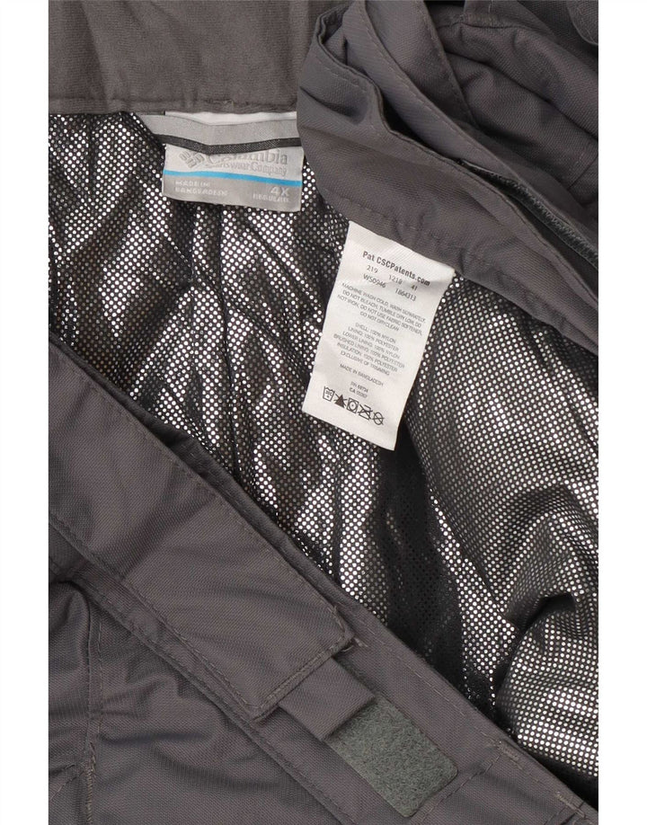 Calças de esqui masculinas Columbia 4XL cinza nylon