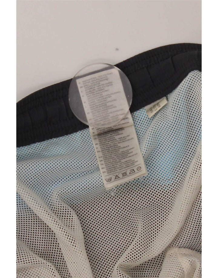 Shorts de natação masculinos Adidas Cargo pequeno poliéster colorblock azul marinho