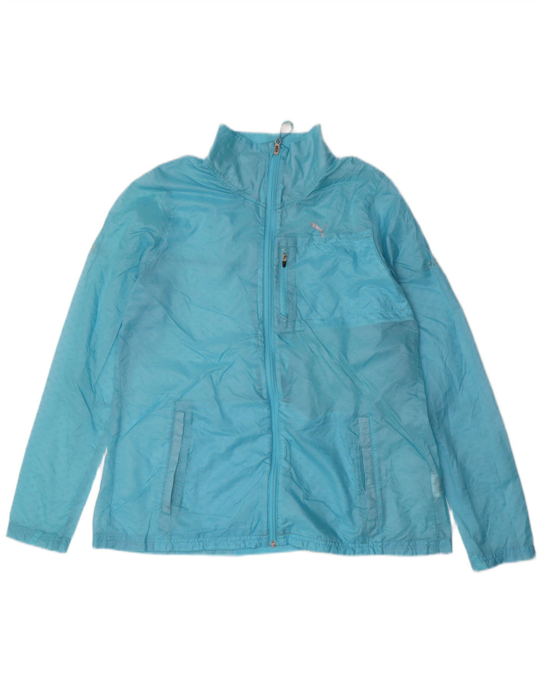 Jaqueta de chuva feminina PUMA UK 12 médio azul nylon