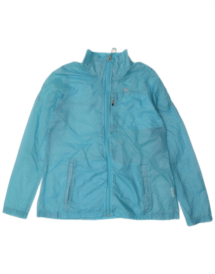 Jaqueta de chuva feminina PUMA UK 12 médio azul nylon