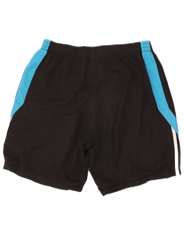 Shorts esportivos masculinos Adidas médio preto colorblock poliéster