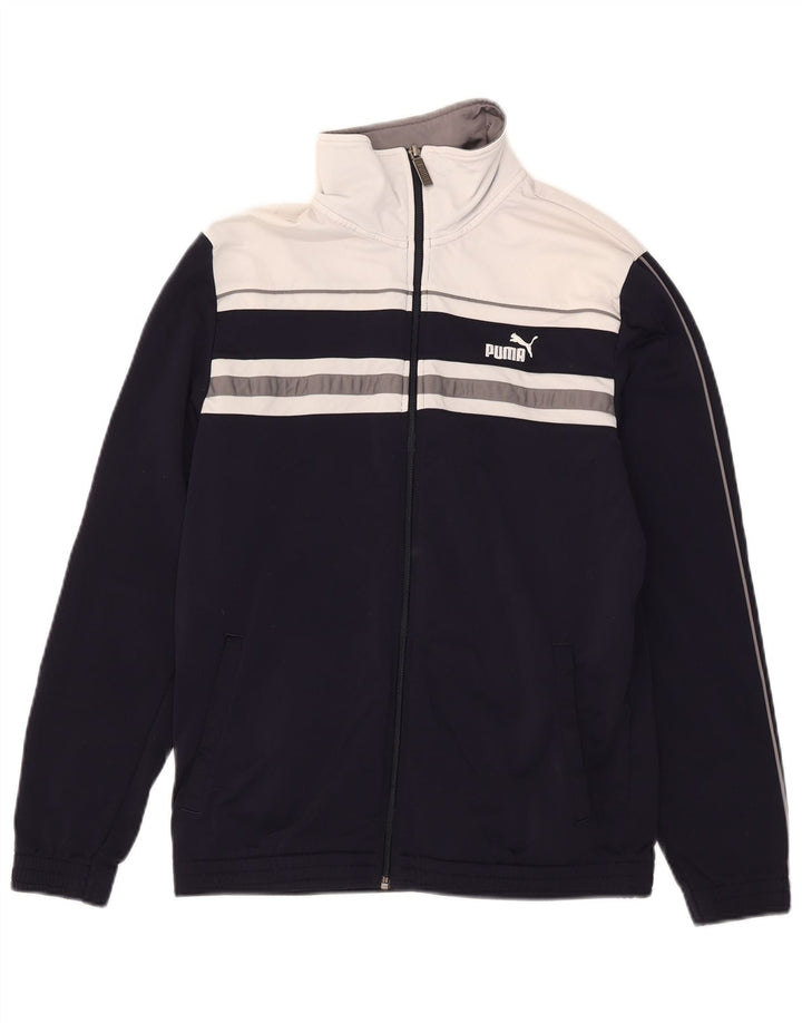 Puma Mens Tracksuit Top Jacket Médio Azul Marinho Colorblock Poliéster