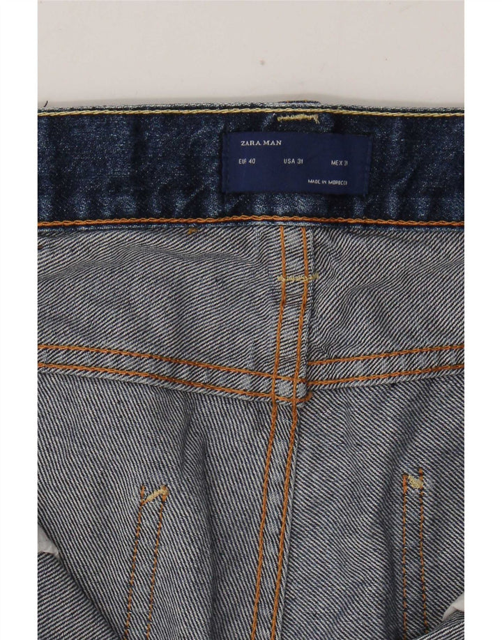 Zara Mens Straight Jeans EU 40 Médio W31 L30 Azul