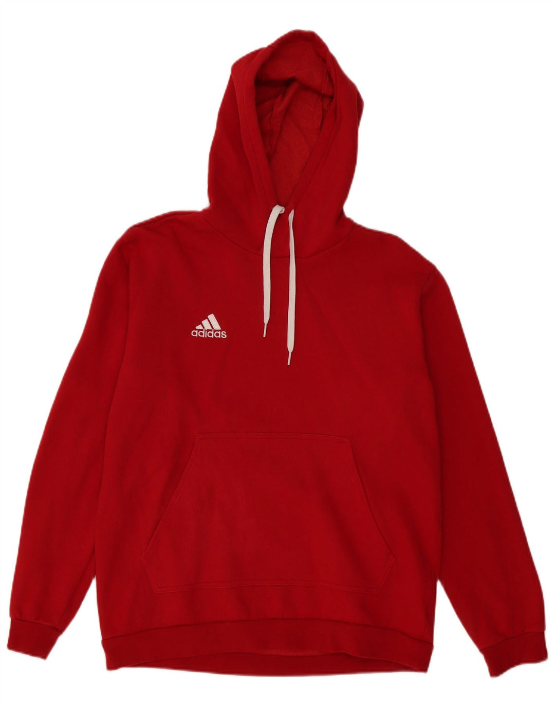 Adidas Mens Hoodie Jumper Grande Algodão Vermelho