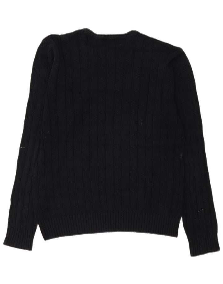 Suéter masculino Marks & Spencer Blue Harbor com gola redonda, azul marinho pequeno