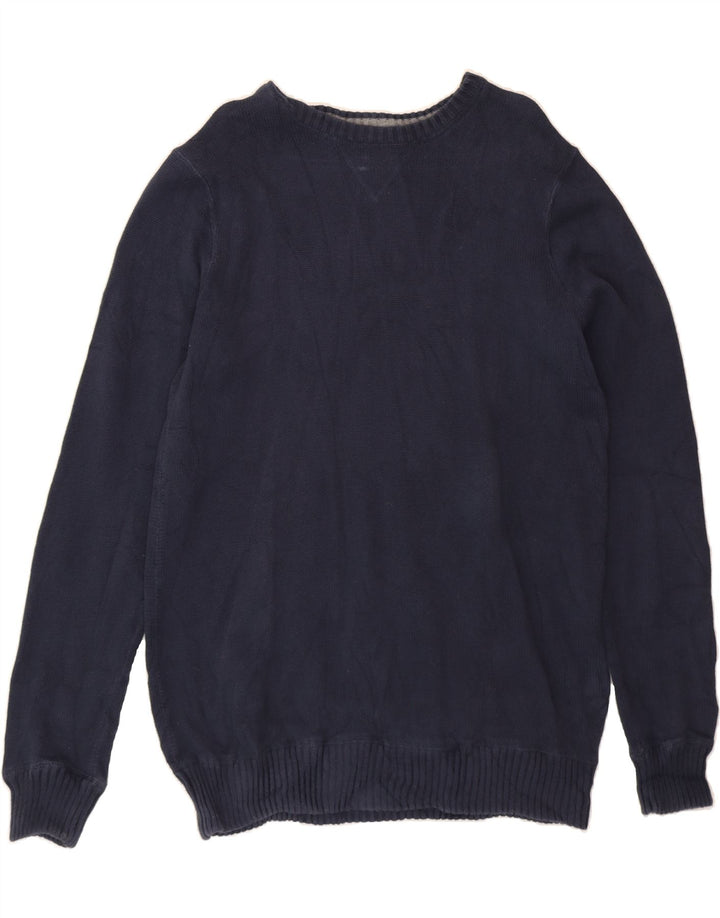 EDDIE BAUER Mens Boat Neck Jumper Sweater Large Navy Blue Cotton Vintage Eddie Bauer and Second-Hand Eddie Bauer from Messina Hembry 