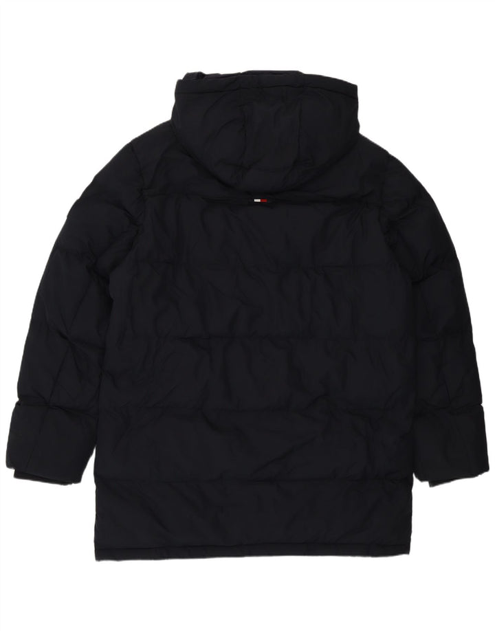 Jaqueta acolchoada com capuz masculina Tommy Hilfiger Reino Unido 40 grande poliéster azul marinho