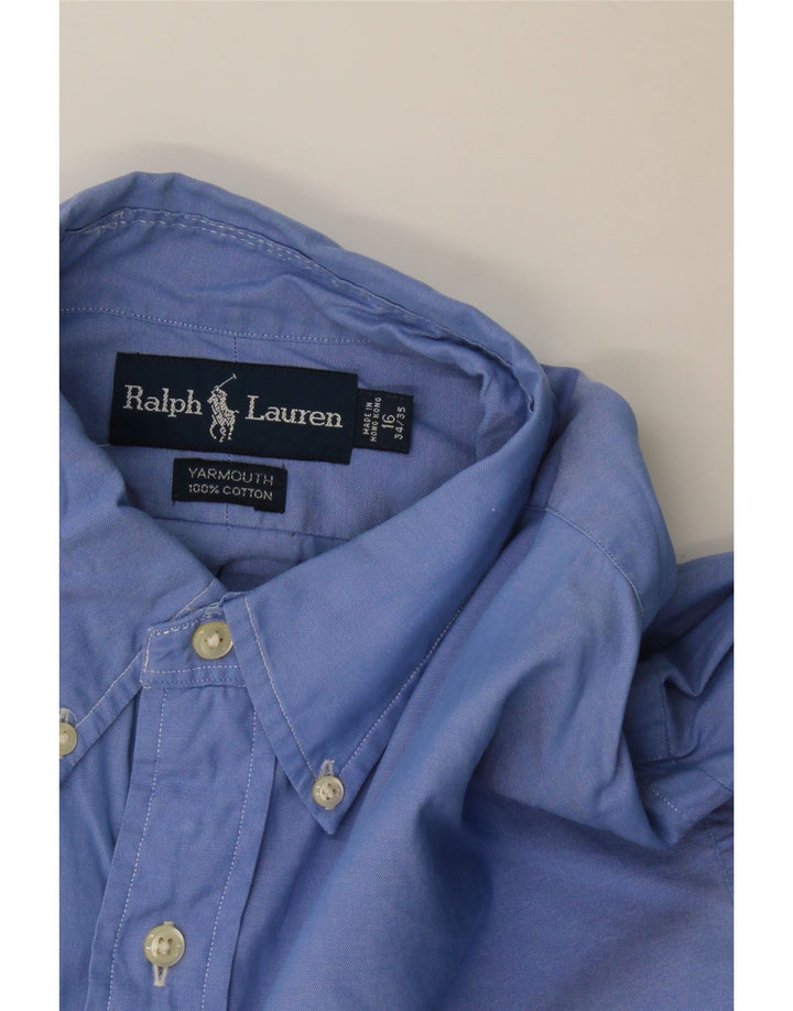 Camisa masculina Ralph Lauren tamanho 16 grande algodão azul