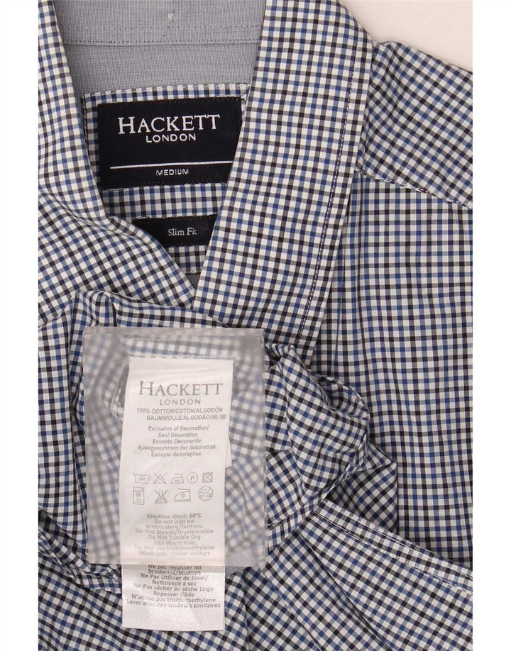 Camisa masculina Slim Fit Hackett de algodão guingão azul médio