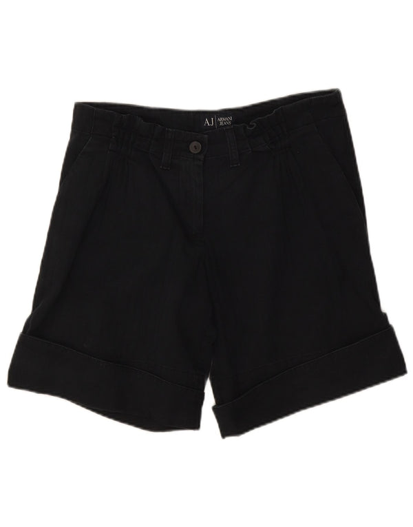 Shorts Chino feminino Armani EU 40 médio W27 algodão listrado preto