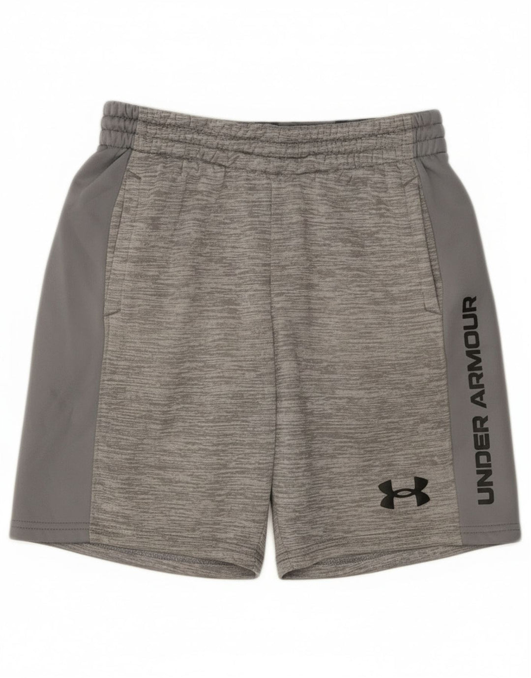 Shorts esportivos gráficos Under Armour Boys 9-10 anos cinza médio manchado