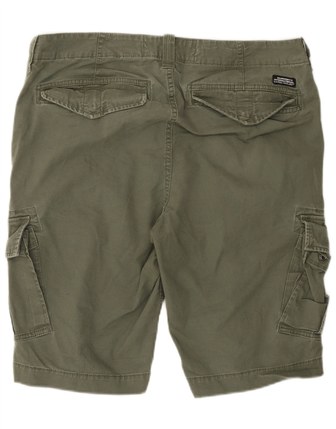 Shorts cargo masculino SUPERDRY W36 grande algodão cáqui