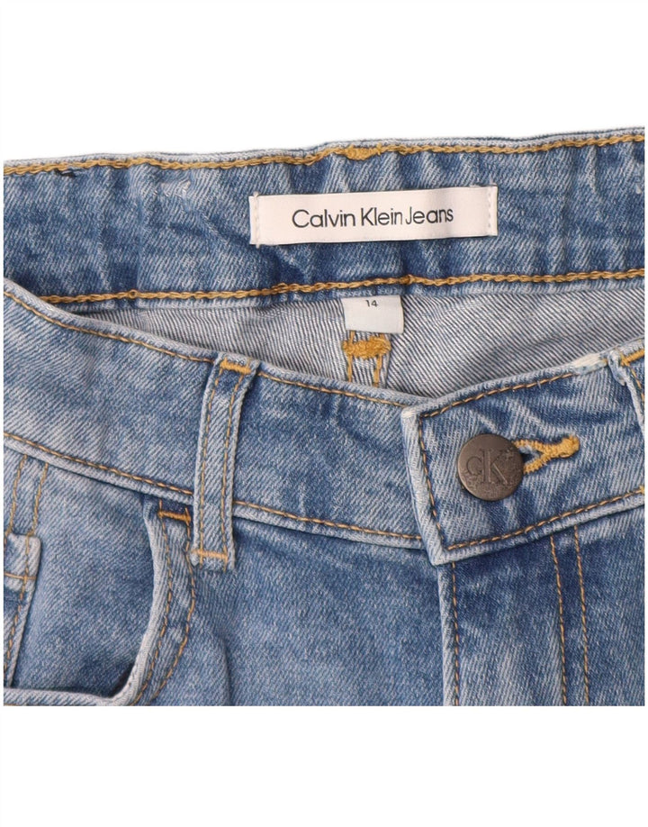 Calvin Klein Meninos Shorts Jeans 13-14 Anos W26 Azul
