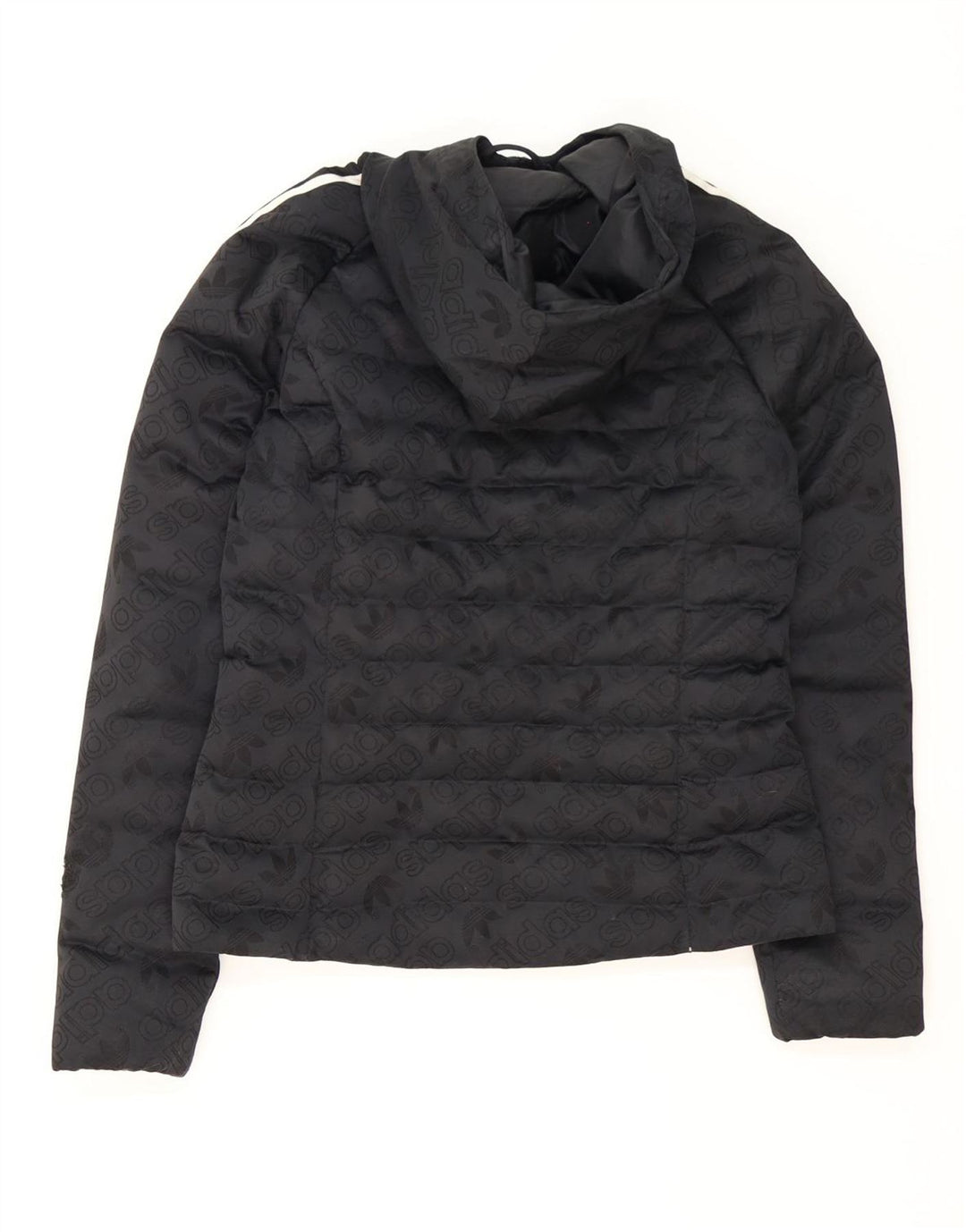 Adidas Womens Graphic Hooded Jacket UK 8 Pequeno Poliéster Preto