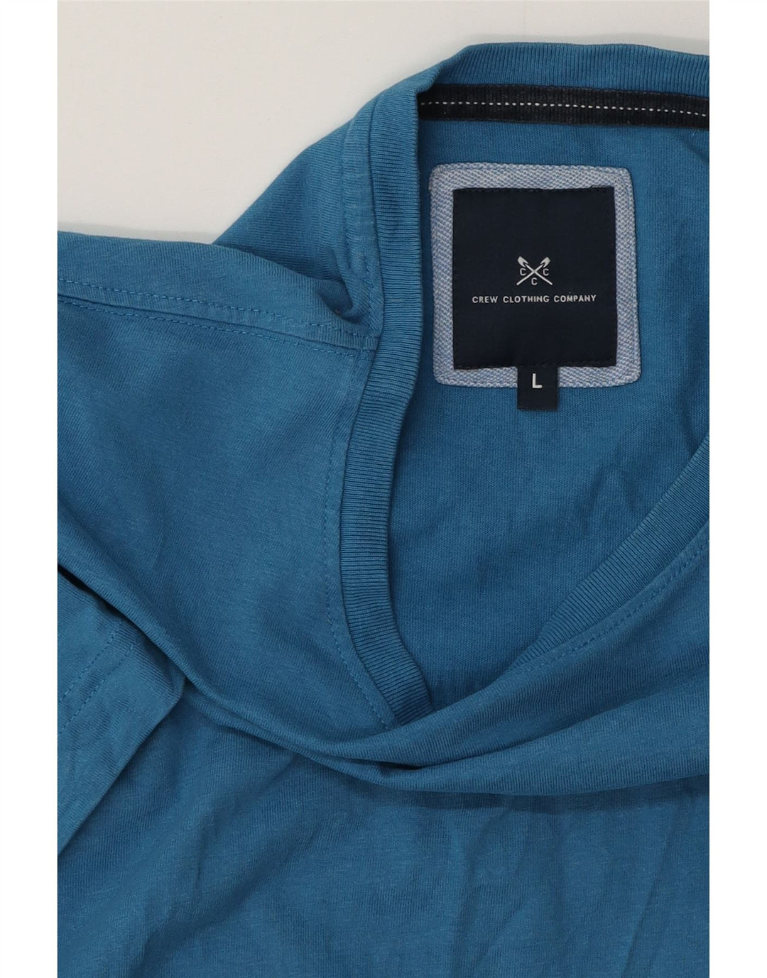 Camiseta masculina CREW CLOTHING Top grande algodão azul