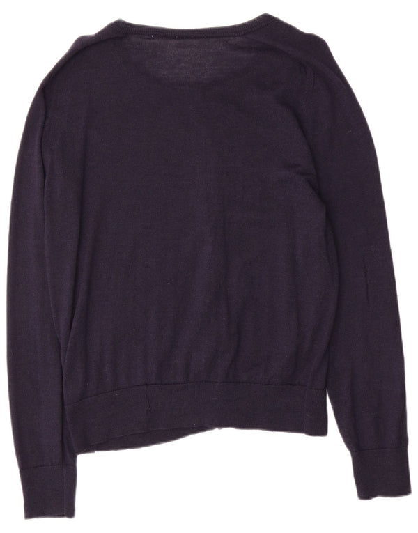 Gap Womens Cardigan Sweater UK 16 Large Navy Blue Wool