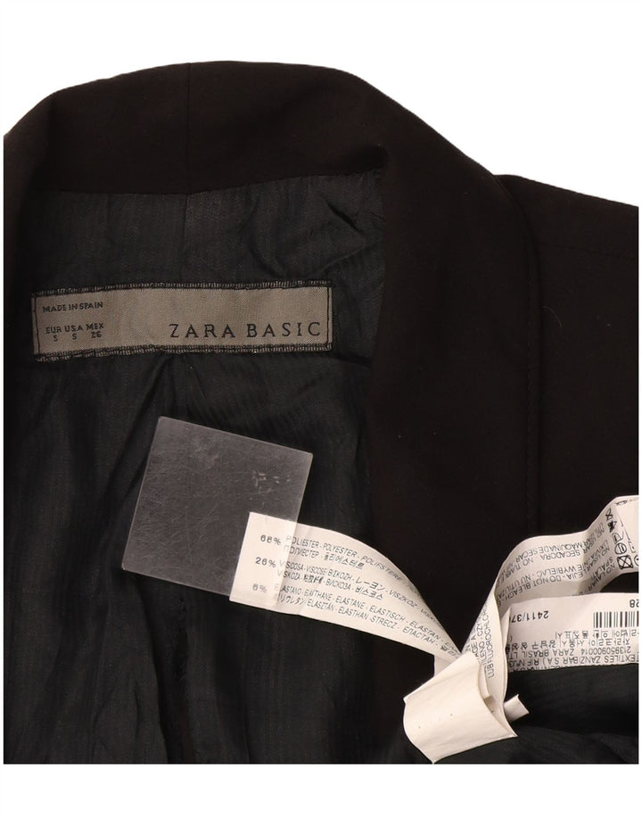 Jaqueta blazer feminina Zara com 1 botão Reino Unido 10 pequeno poliéster preto