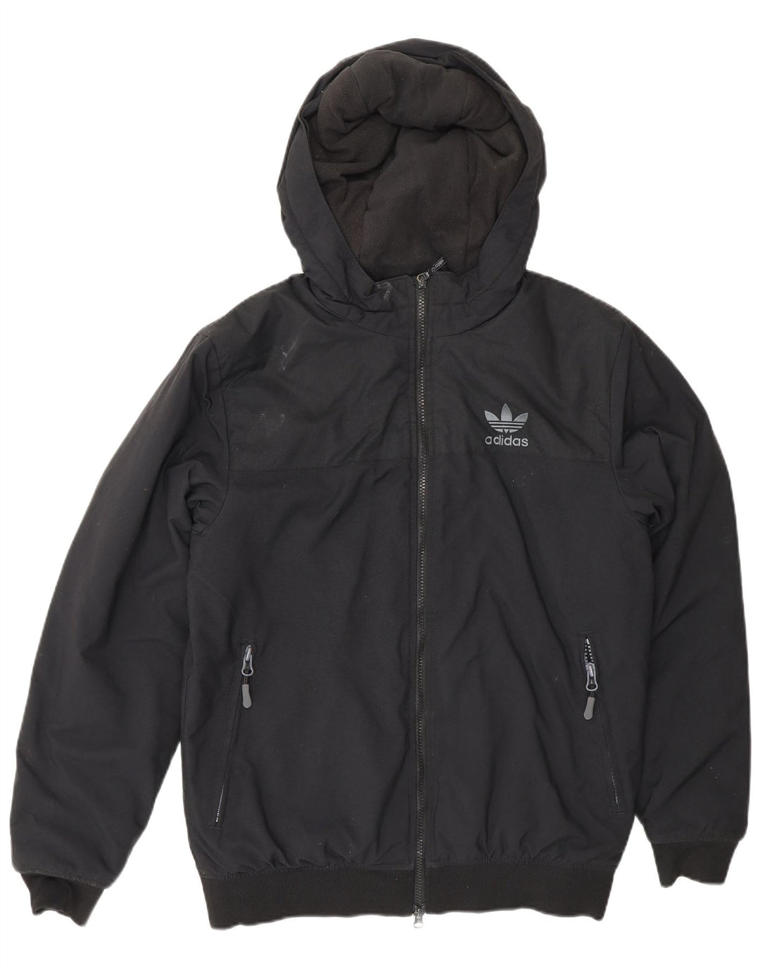 Adidas Mens Hooded Bomber Jacket UK 36 Pequeno Poliéster Preto