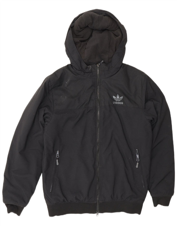 Adidas Mens Hooded Bomber Jacket UK 36 Pequeno Poliéster Preto
