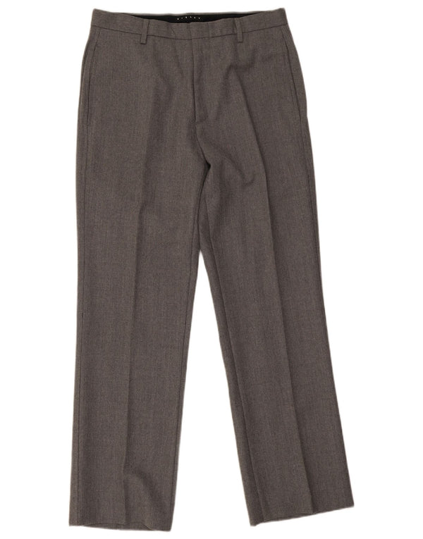 Calça masculina Sisley Straight Suit IT 46 pequena W28 L29 cinza acetato