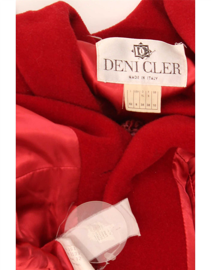 Sobretudo feminino grande Deni-Cler Reino Unido 10 lã vermelha pequena