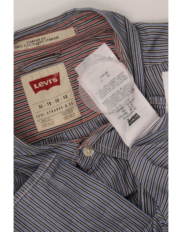 Camisa masculina Levi's Standard Fit XL algodão listrado azul