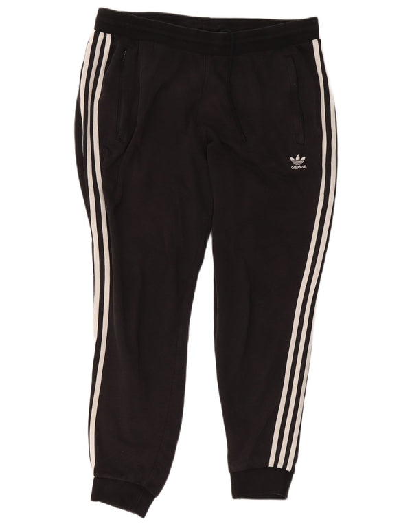 Calças de treino femininas Adidas Joggers UK 18 XL preto algodão
