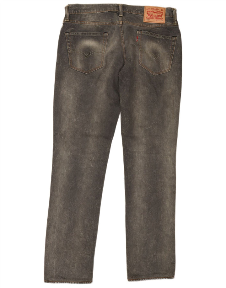 Calça Jeans Levis 511 Slim Masculina W33 L34 Cinza Algodão