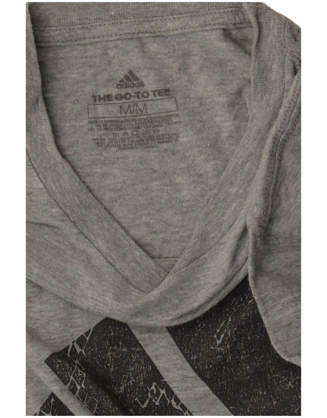 Camiseta masculina ADIDAS com estampa gráfica cinza médio algodão