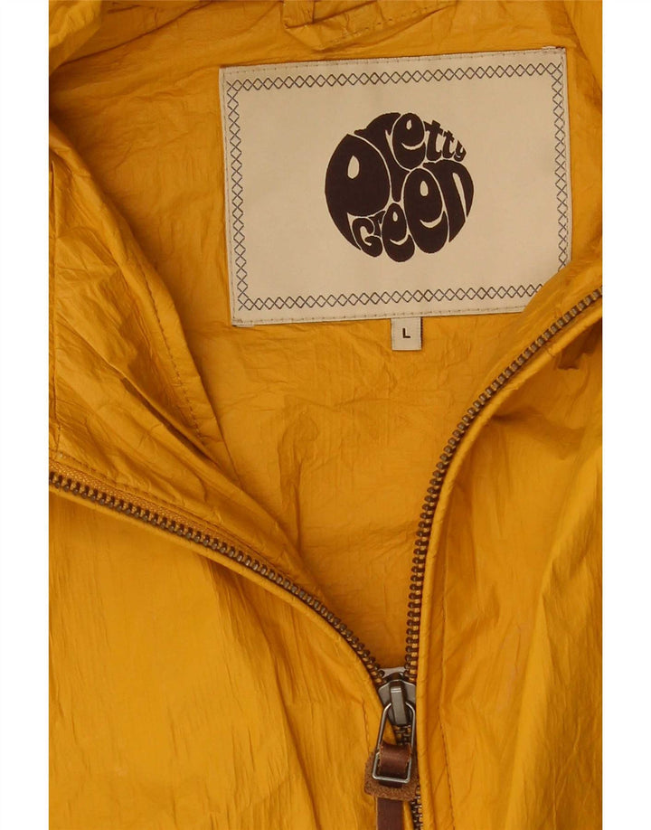 Jaqueta de chuva com capuz masculina Pretty Green UK 40 grande amarela