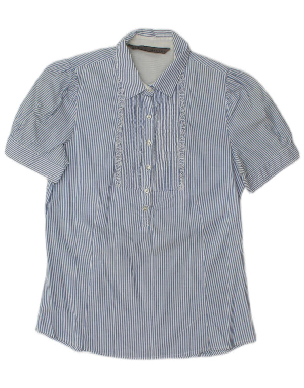 Pulôver feminino de manga curta Zara UK 10 listrado azul pequeno